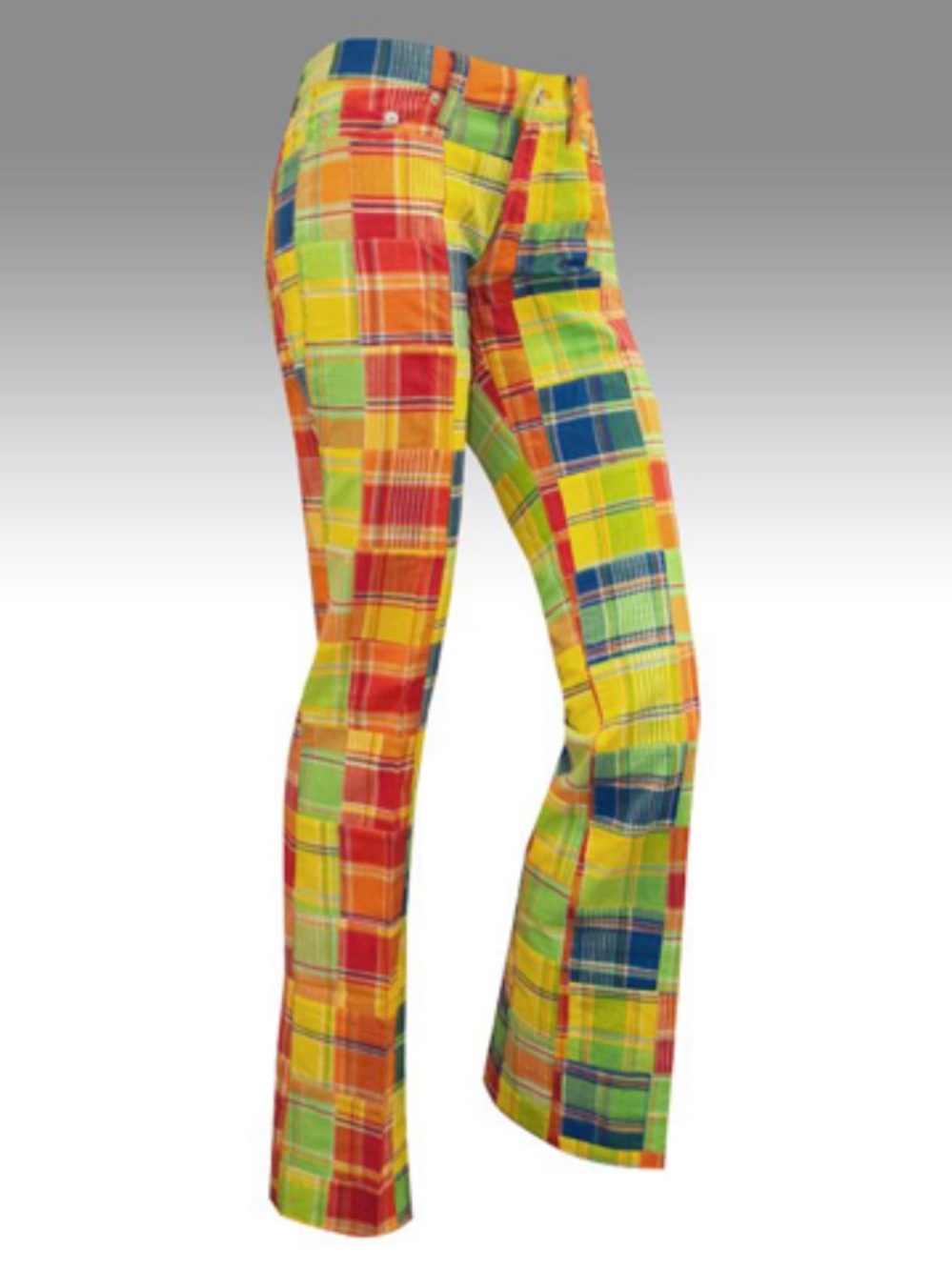 Retro Style Women’s Loudmouth Colorful Patchwork Madras Plaid Golf Pants Size 2